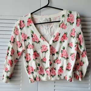 F21 cotton floral sweater